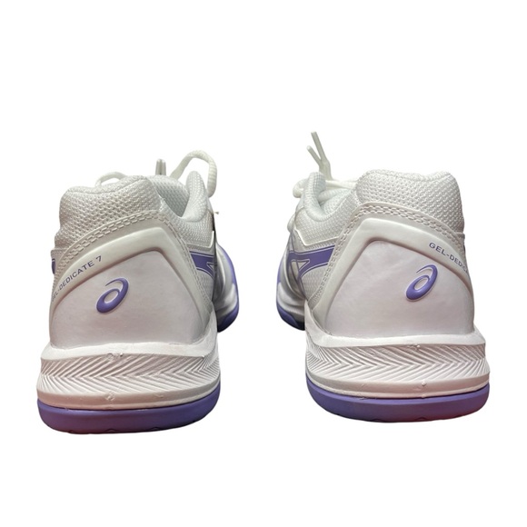 Women’s ASICS Gel-Dedicate 7 sneakers. White/Amethyst. Size 8W. - Picture 6 of 13
